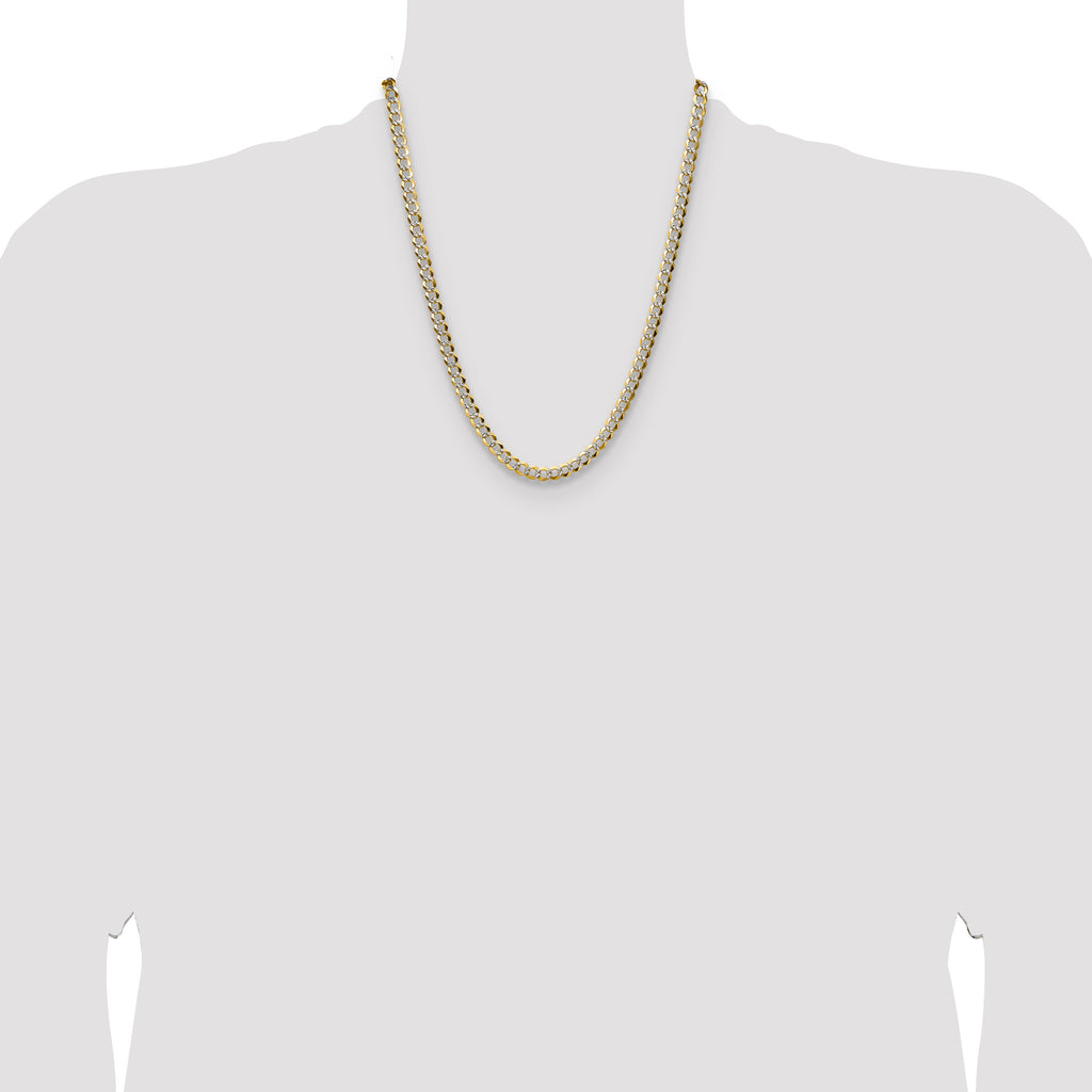 14k 5.9mm Lightweight Pav‚ Flat Cuban Chain