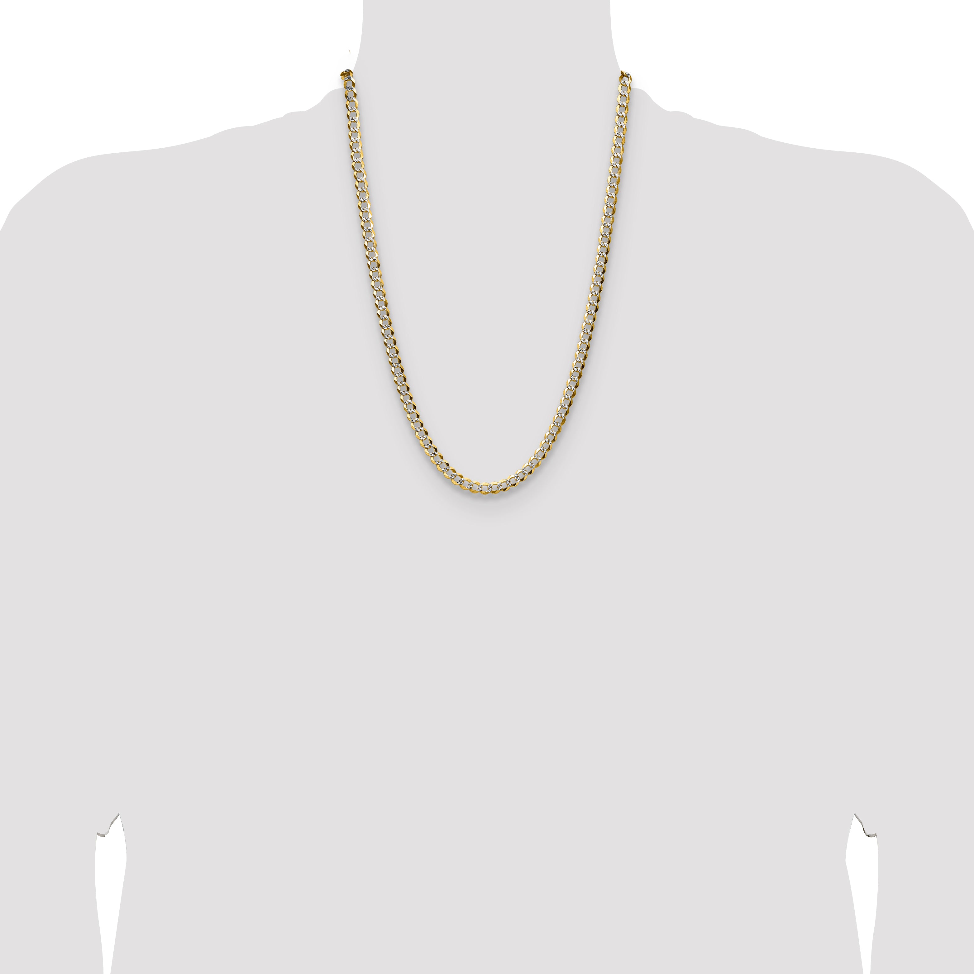 14k 5.9mm Lightweight Pav‚ Flat Cuban Chain