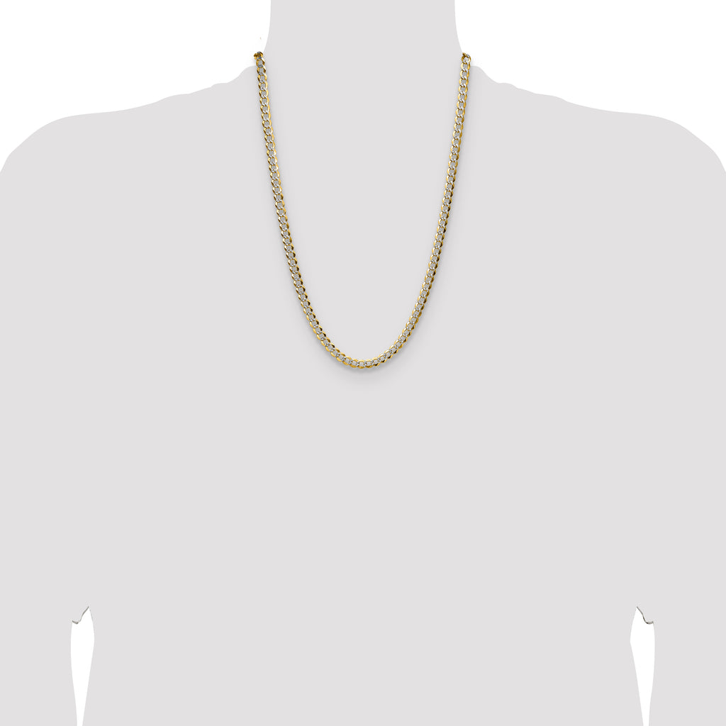 14k 5.9mm Lightweight Pav‚ Flat Cuban Chain