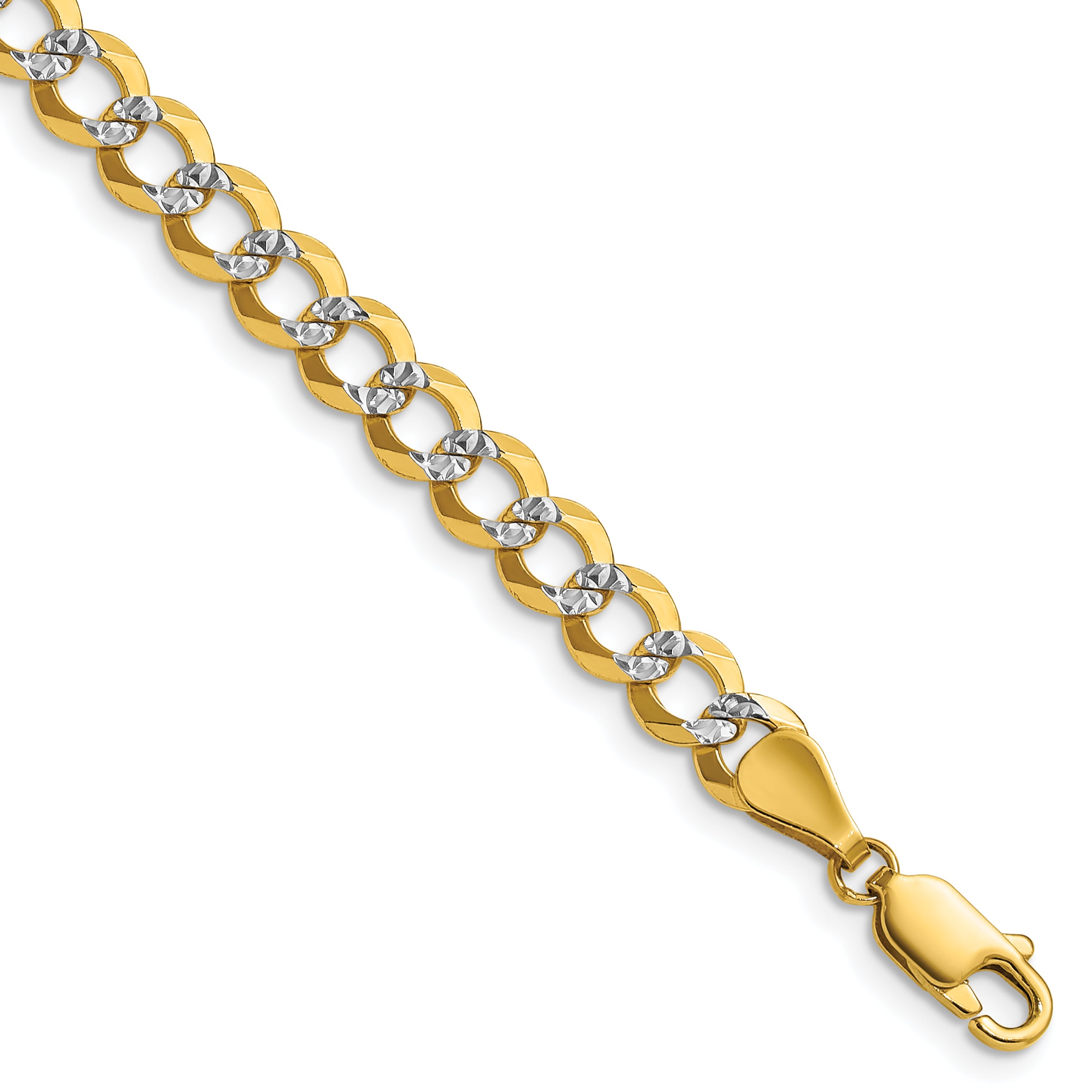 14k 5.9mm Lightweight Pav‚ Flat Cuban Chain Main image