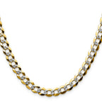 14k 7.2mm Lightweight Pav‚ Flat Cuban Chain