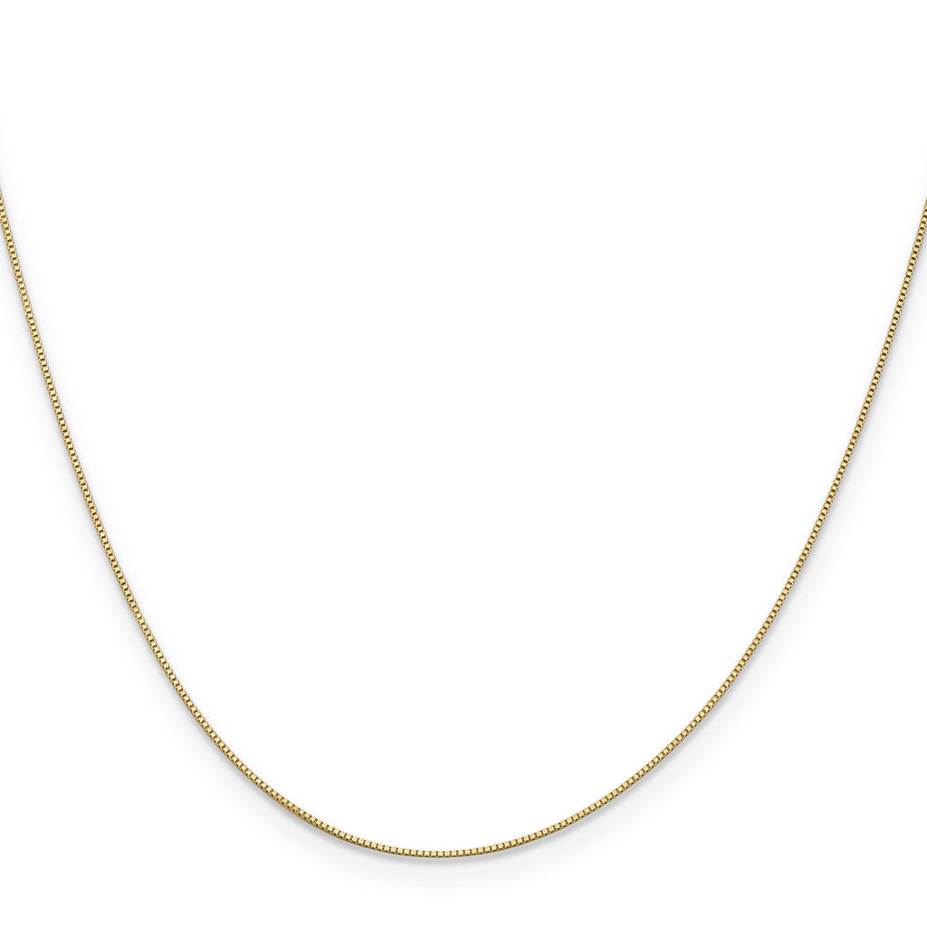 14K 30 inch .5mm Box with Spring Ring Clasp Chain