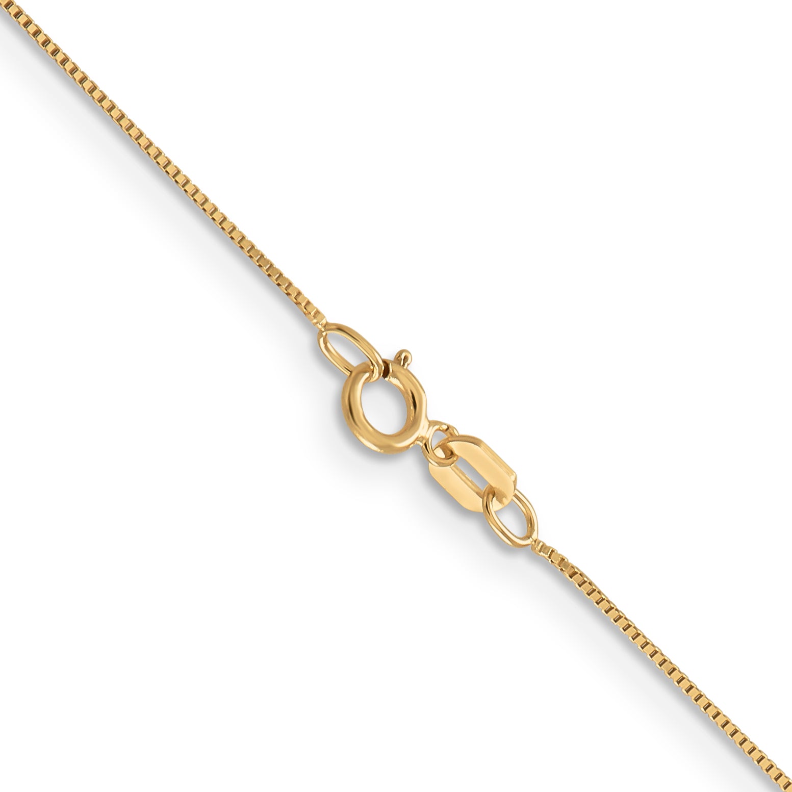 14K 30 inch .5mm Box with Spring Ring Clasp Chain