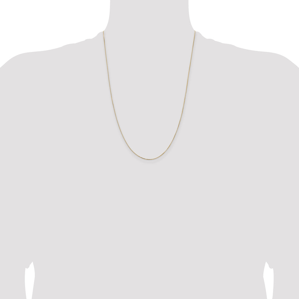 14K 24 inch .5mm Box with Spring Ring Clasp Chain
