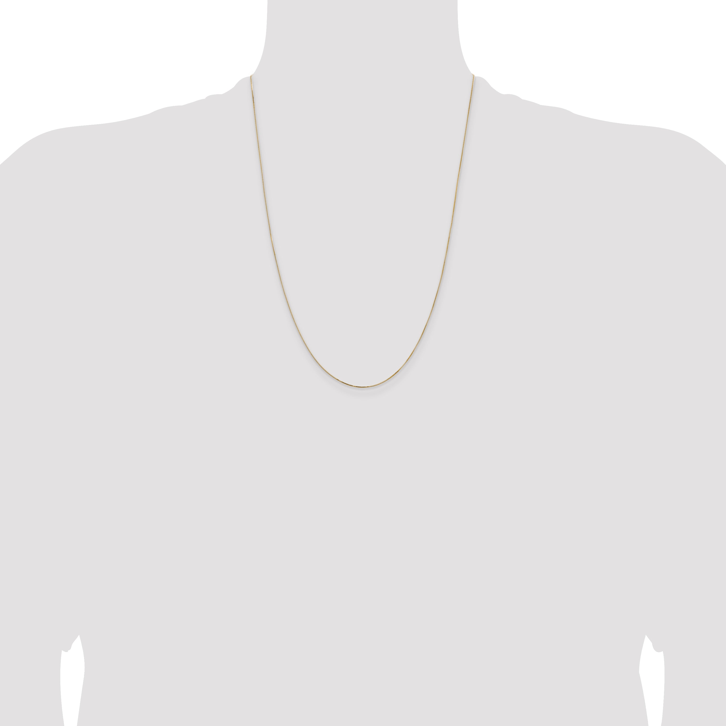 14K 24 inch .5mm Box with Spring Ring Clasp Chain