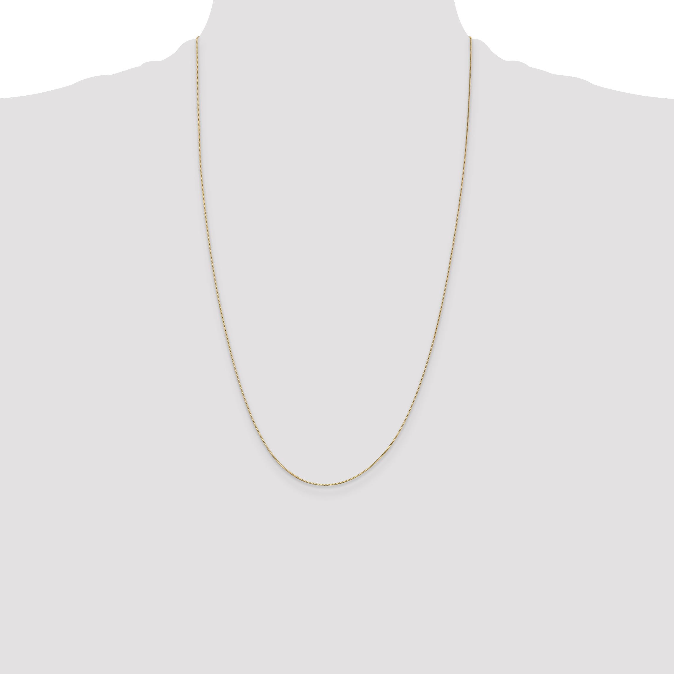 14K 26 inch .5mm Box with Spring Ring Clasp Chain