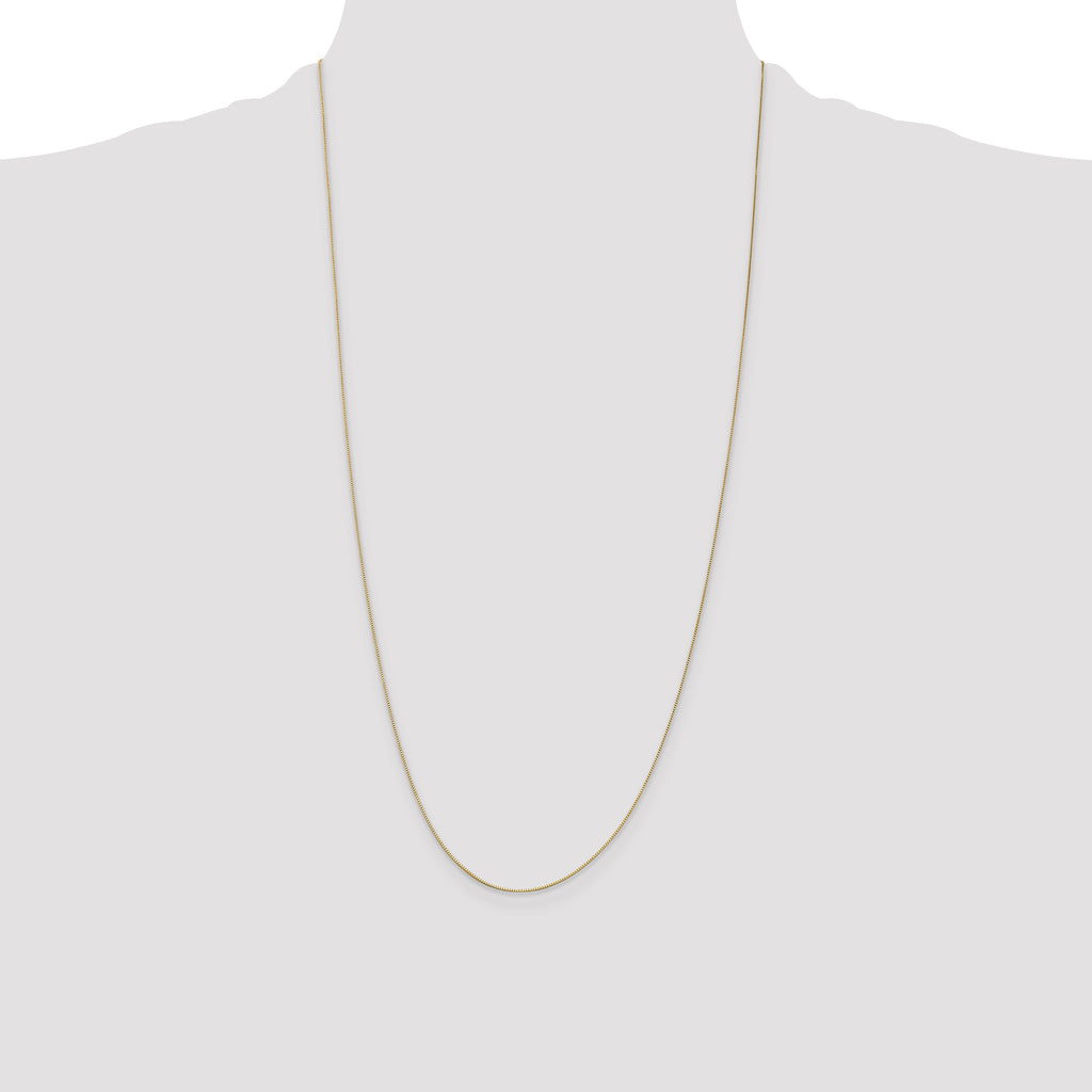 14K 28 inch .5mm Box with Spring Ring Clasp Chain