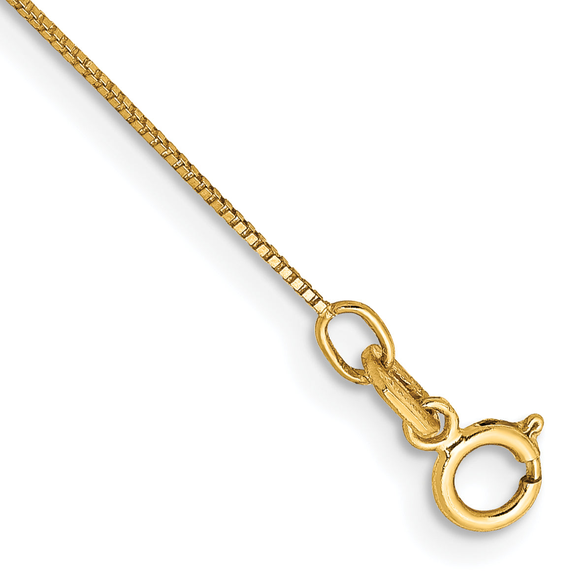14K 10 inch .5mm Box with Spring Ring Clasp Anklet Main image