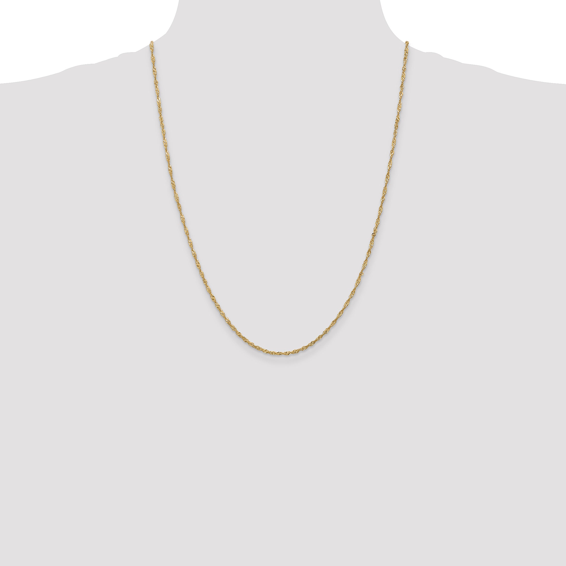 14K 24 inch 1.70mm Singapore with Lobster Clasp Chain