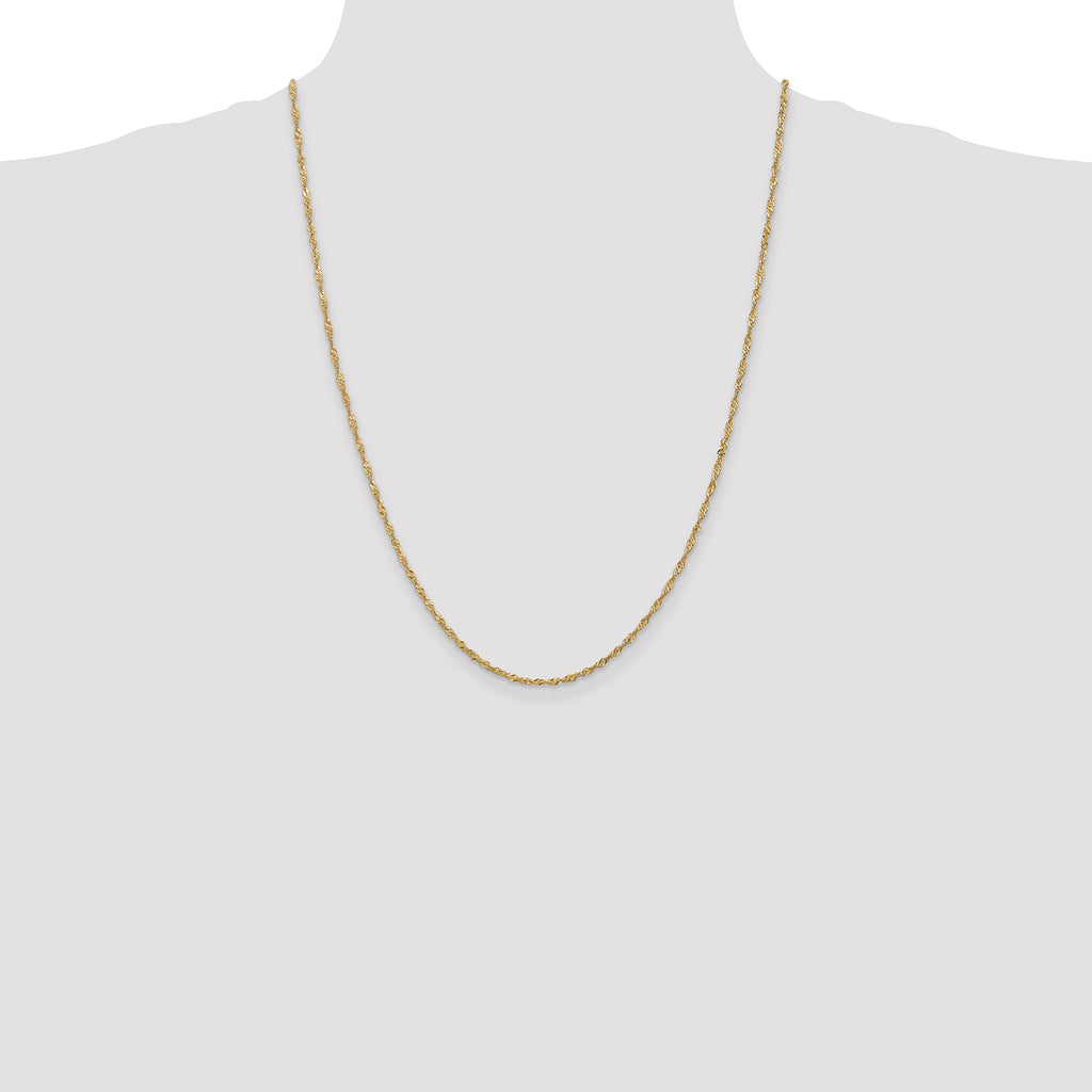 14K 24 inch 1.70mm Singapore with Lobster Clasp Chain