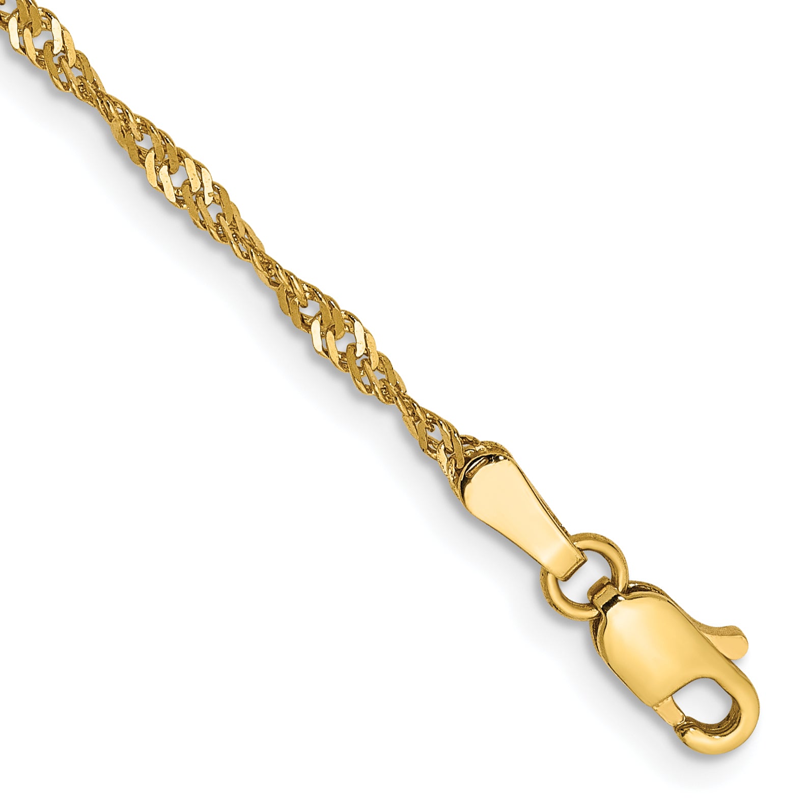 14K 10 inch 1.70mm Singapore with Lobster Clasp Anklet Main image