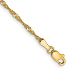 14K 10 inch 1.70mm Singapore with Lobster Clasp Anklet