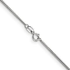 14K White Gold 24 inch 1.4mm Curb  with Spring Ring Clasp Pendant Chain