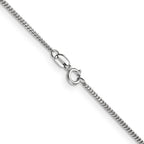 14K White Gold Solid Curb Chain Necklace 1.3mm