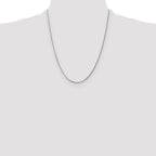 14K White Gold 1.4mm Curb with Spring Ring Clasp Pendant Chain