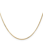14K Yellow Gold Solid Curb Chain Necklace 0.9mm