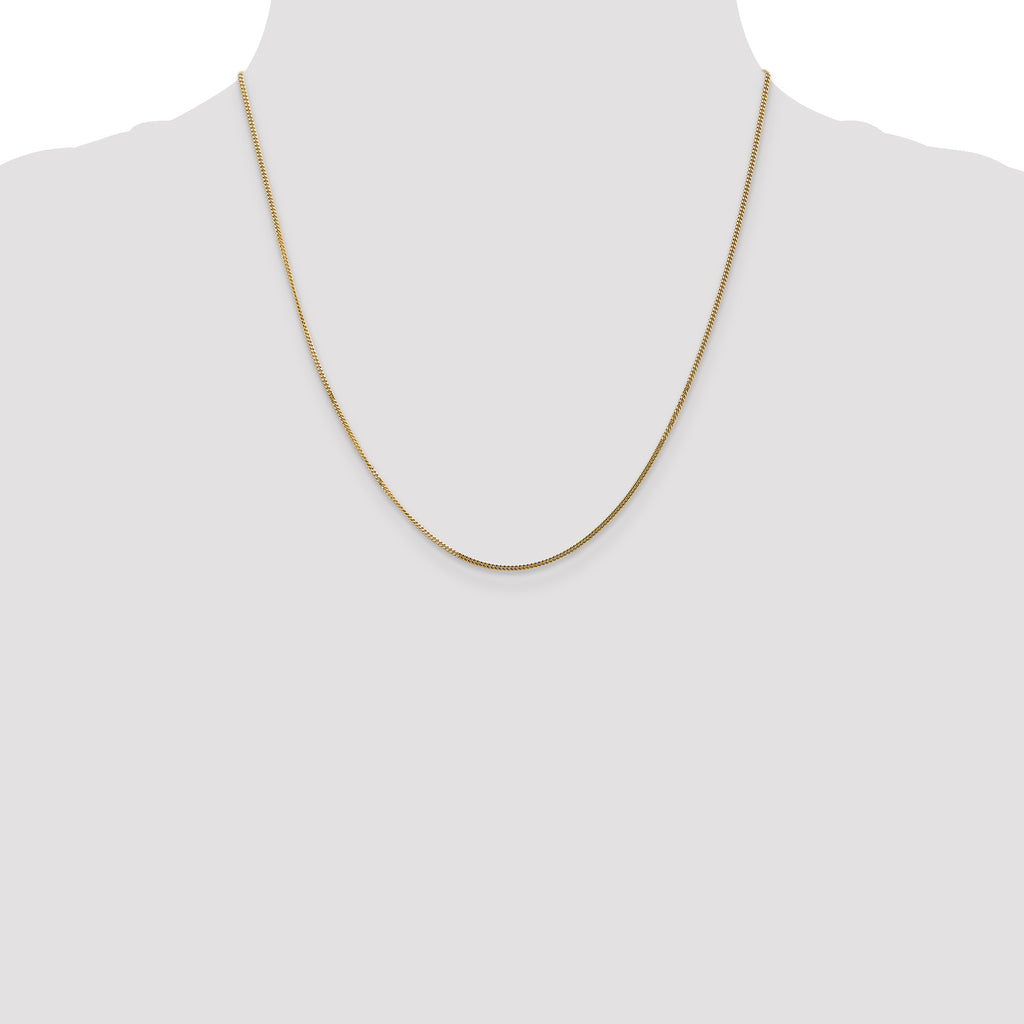 14K 20 inch 1.4mm Curb  with Spring Ring Clasp Pendant Chain
