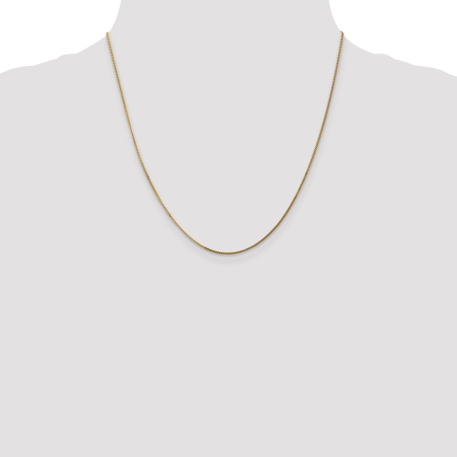 14K 20 inch 1.4mm Curb  with Spring Ring Clasp Pendant Chain