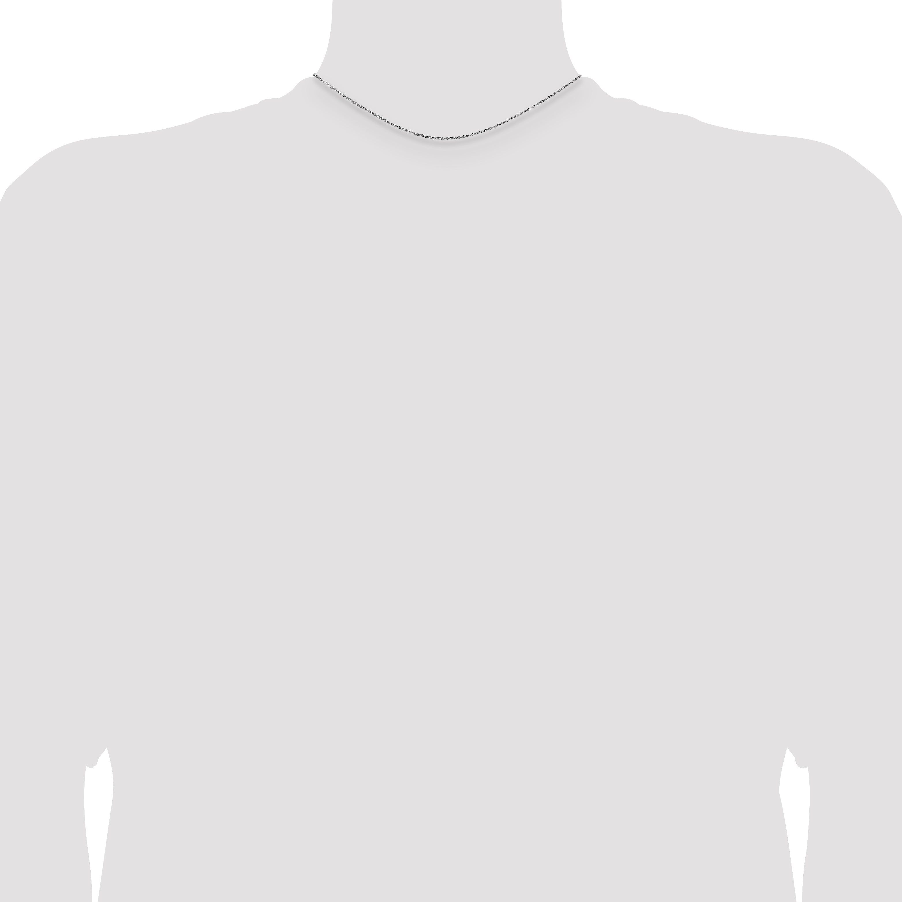 14K White Gold Solid Rope Chain Necklace 0.8mm