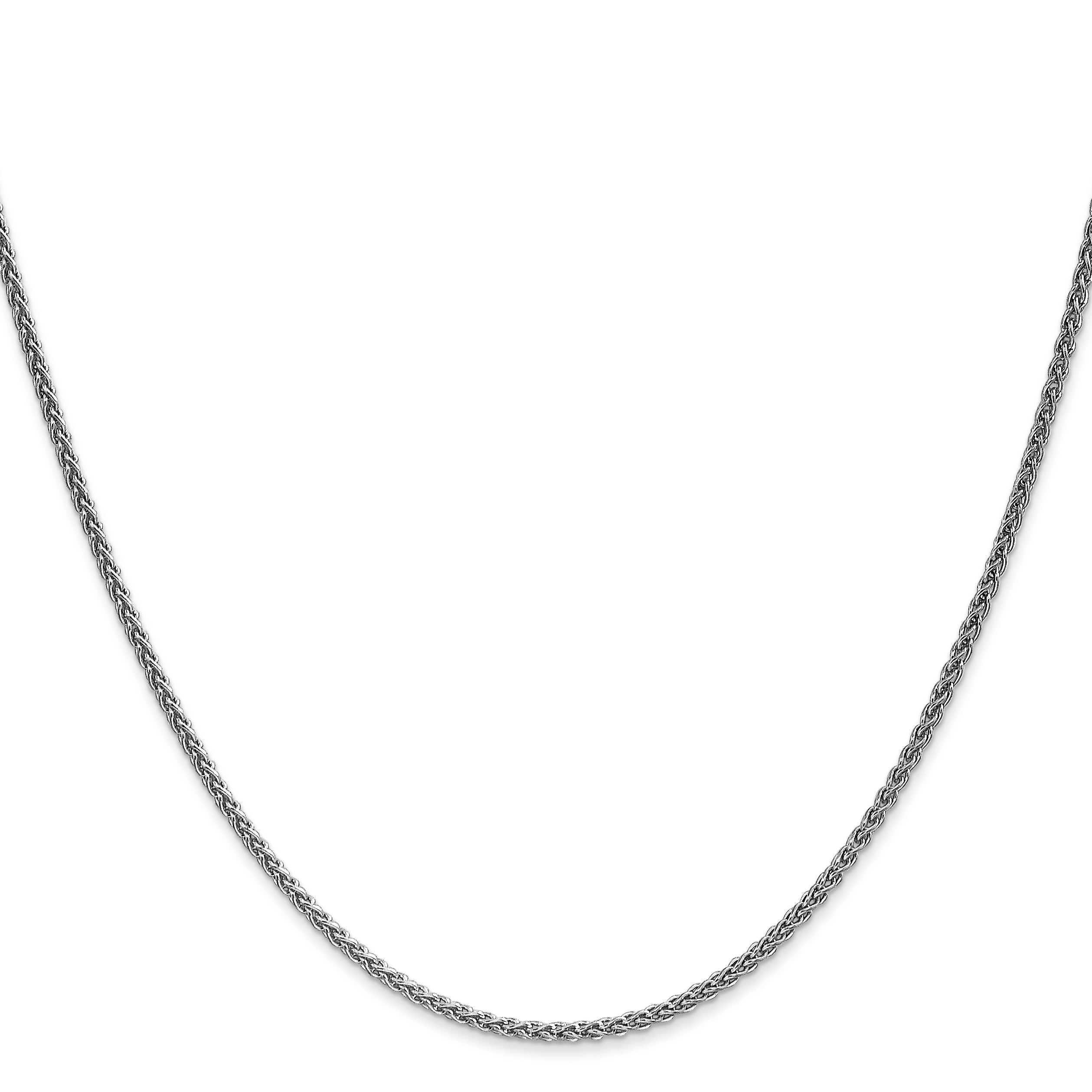 14K White Gold 30 inch 1.7mm Spiga with Lobster Clasp Chain