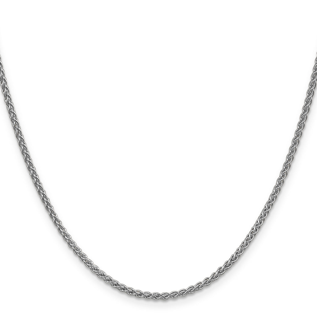 14K White Gold 30 inch 2.1mm Spiga with Lobster Clasp Chain