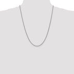 14K White Gold 24 inch 2.1mm Spiga with Lobster Clasp Chain