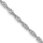 14K White Gold Solid Singapore Chain Necklace 1.4mm