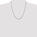 14K White Gold 22 inch 1.7mm Singapore with Lobster Clasp Chain