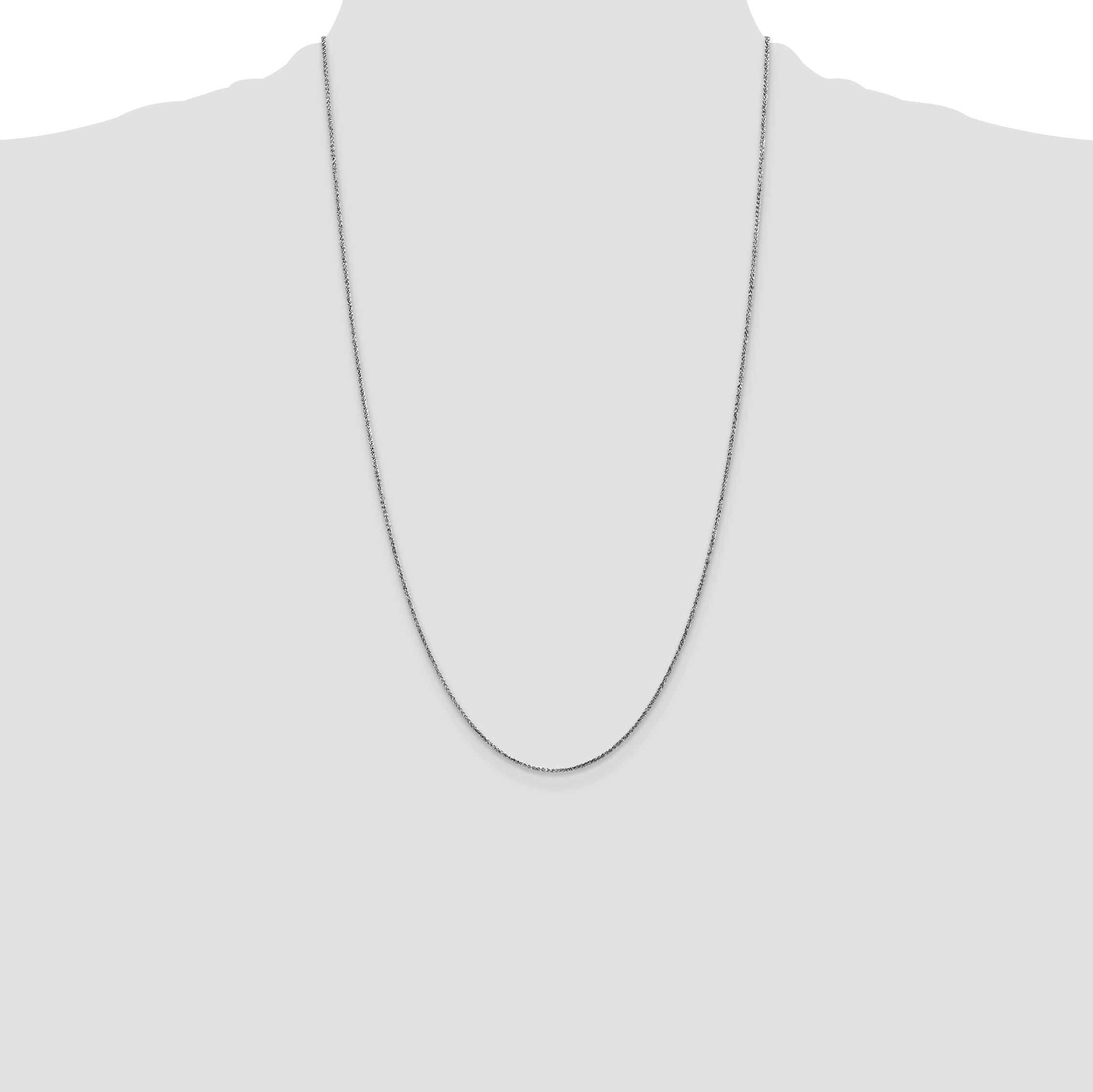 14K White Gold 26 inch 1.05mm Diamond-cut Spiga with Spring Ring Clasp Chain