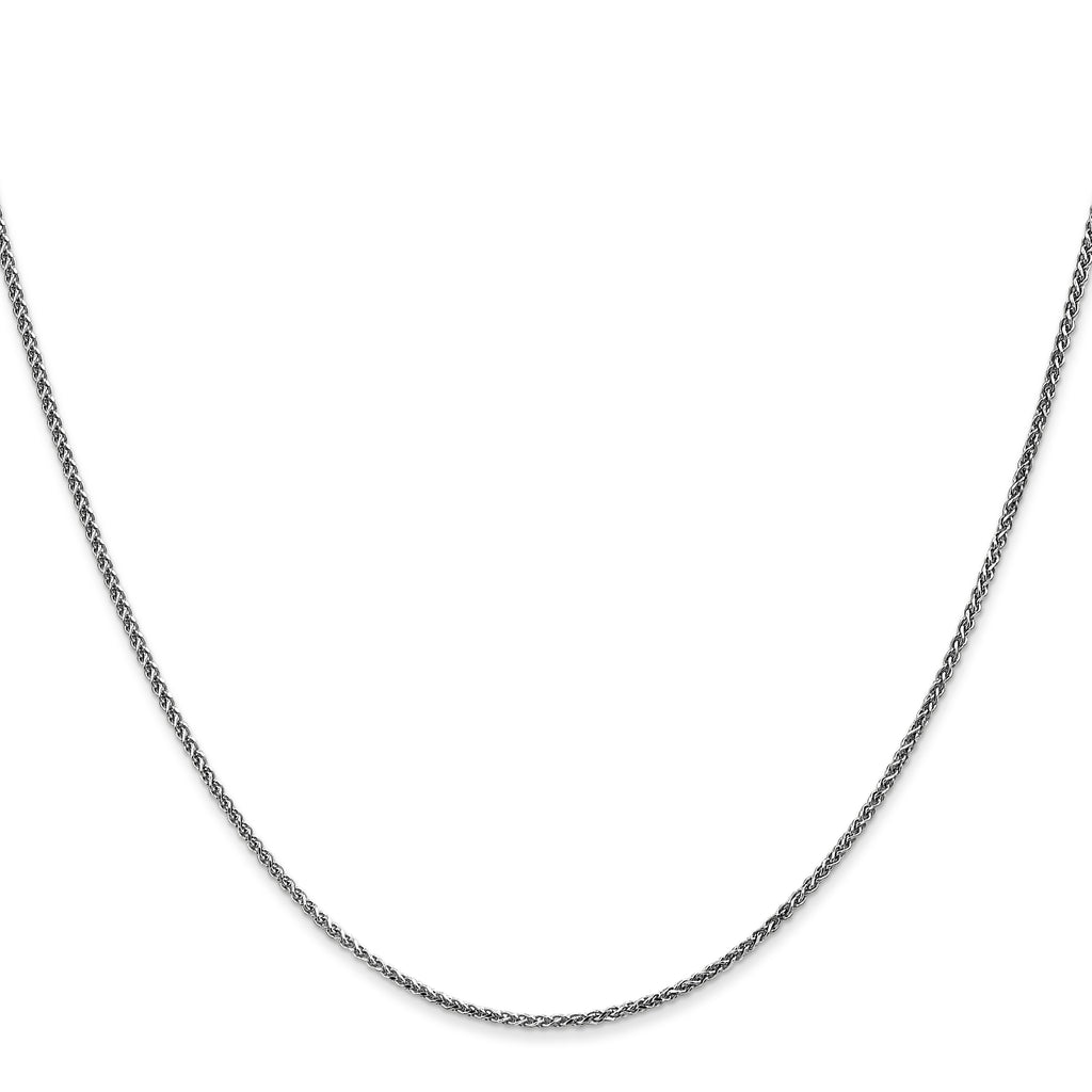 14K White Gold 1.25mm Diamond-Cut Spiga with Lobster Clasp Anklet