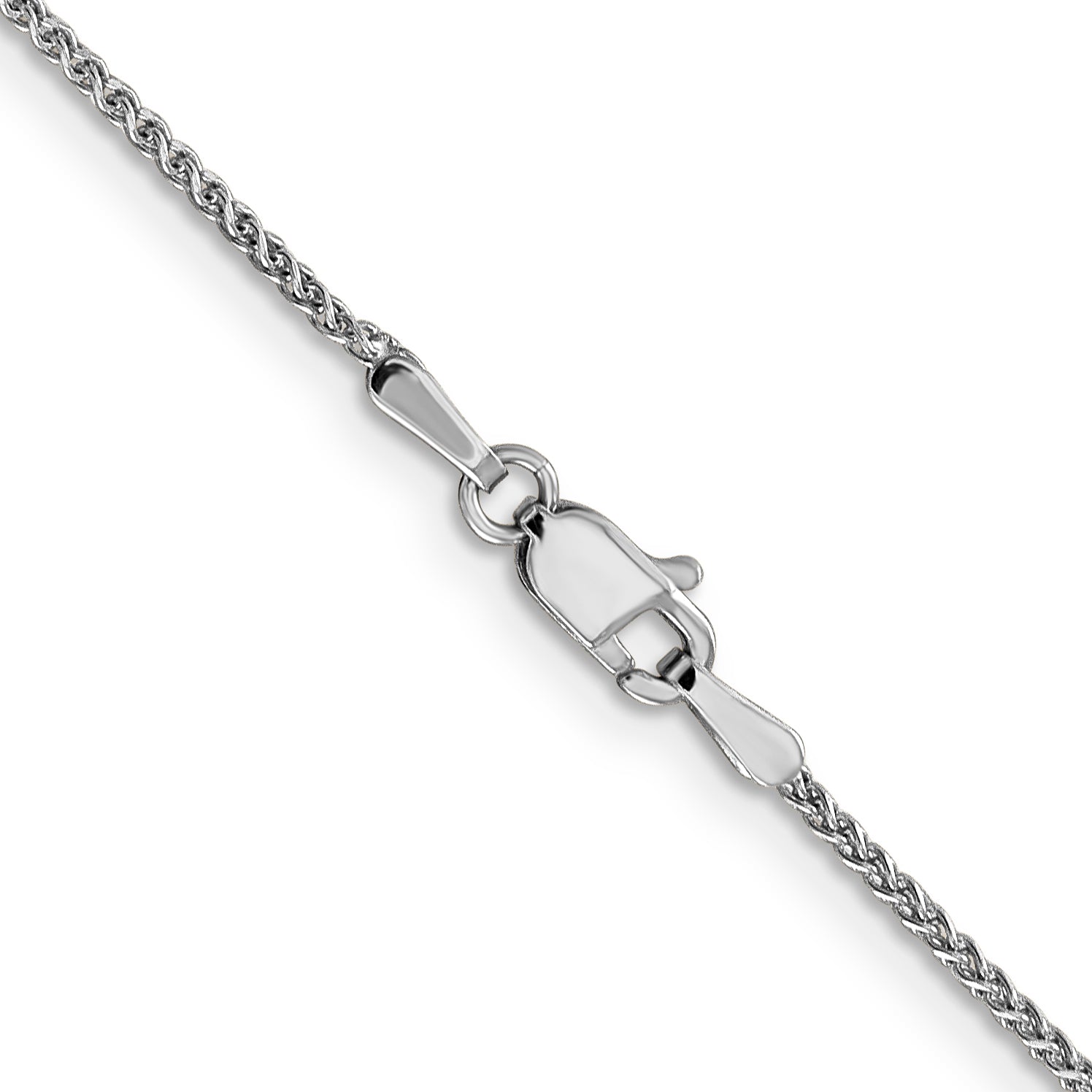 14K White Gold 30 inch 1.25mm Diamond-cut Spiga with Lobster Clasp Chain