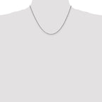 14K White Gold Solid Diamond-Cut Wheat Chain Necklace 1.25mm
