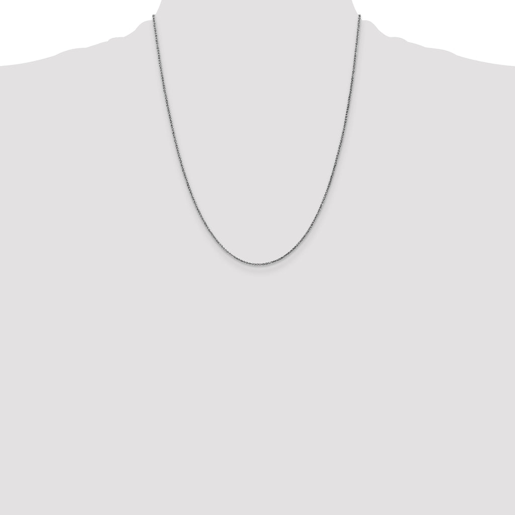 14K White Gold 1.25mm Diamond-Cut Spiga with Lobster Clasp Anklet