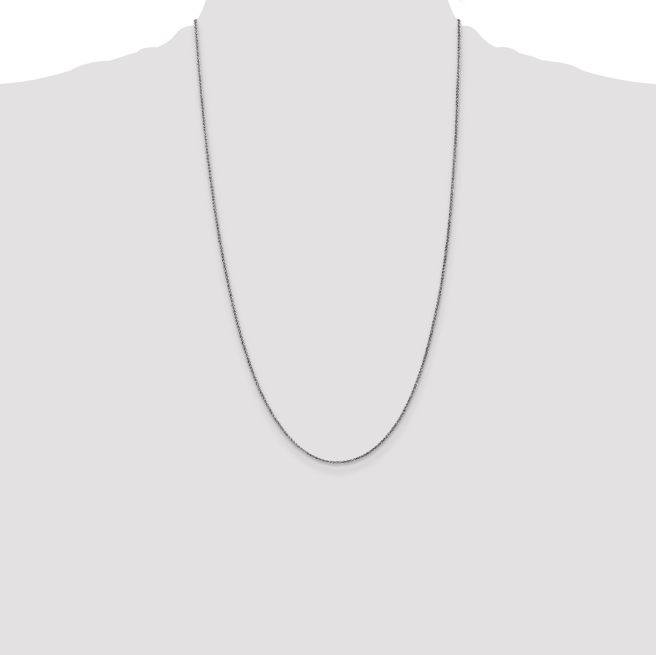 14K White Gold 1.25mm Diamond-Cut Spiga with Lobster Clasp Anklet