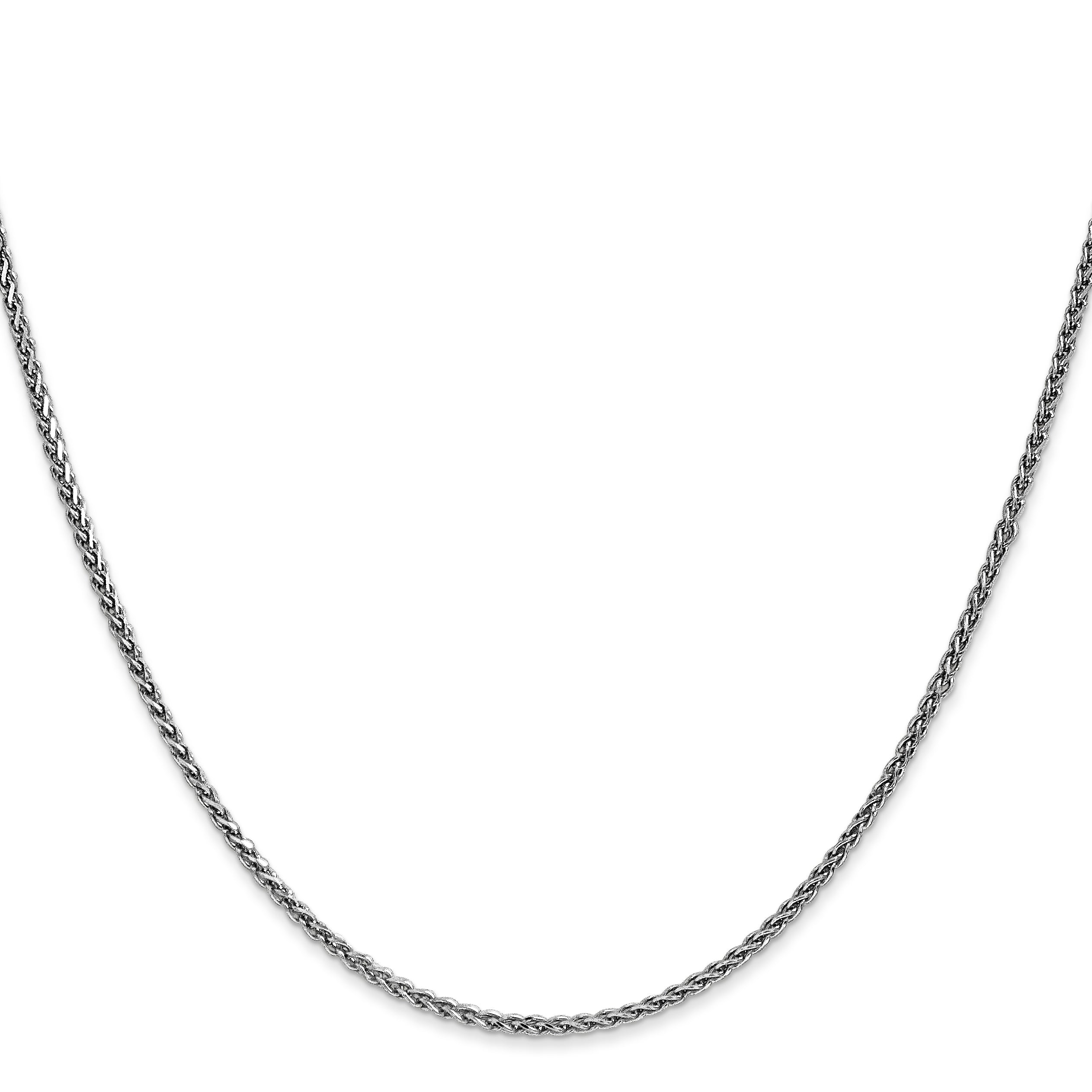 14K White Gold 1.7mm Diamond-Cut Spiga with Lobster Clasp Chain