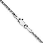 14K White Gold Solid Diamond-Cut Wheat Chain Necklace 1.7mm