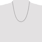 14K White Gold Solid Diamond-Cut Wheat Chain Necklace 1.7mm