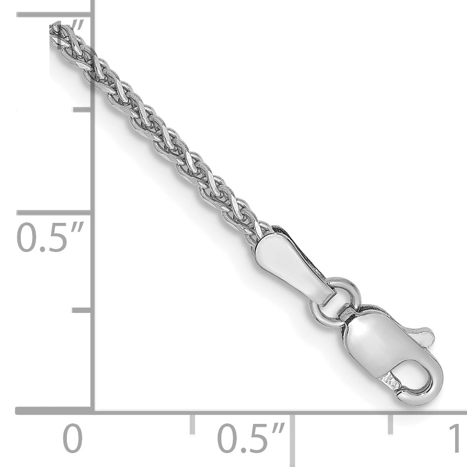 14K White Gold 1.7mm Diamond-Cut Spiga with Lobster Clasp Chain