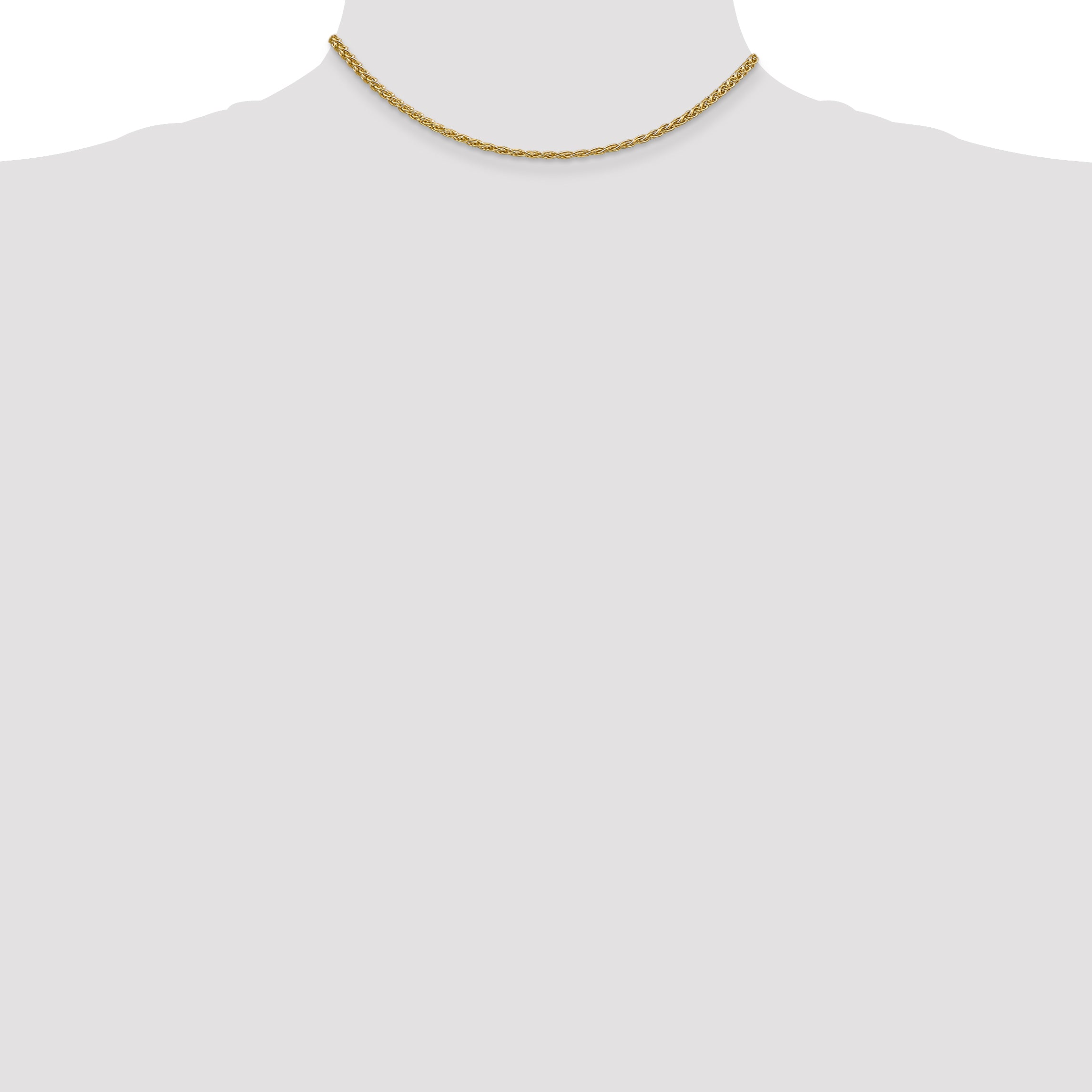 14K 2.1mm Spiga with Lobster Clasp Chain