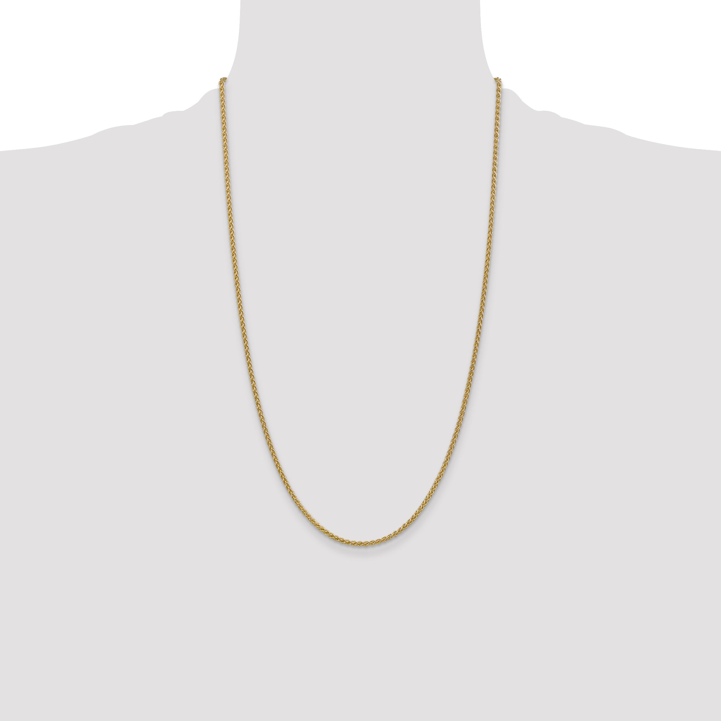14K 26 inch 2.1mm Spiga with Lobster Clasp Chain