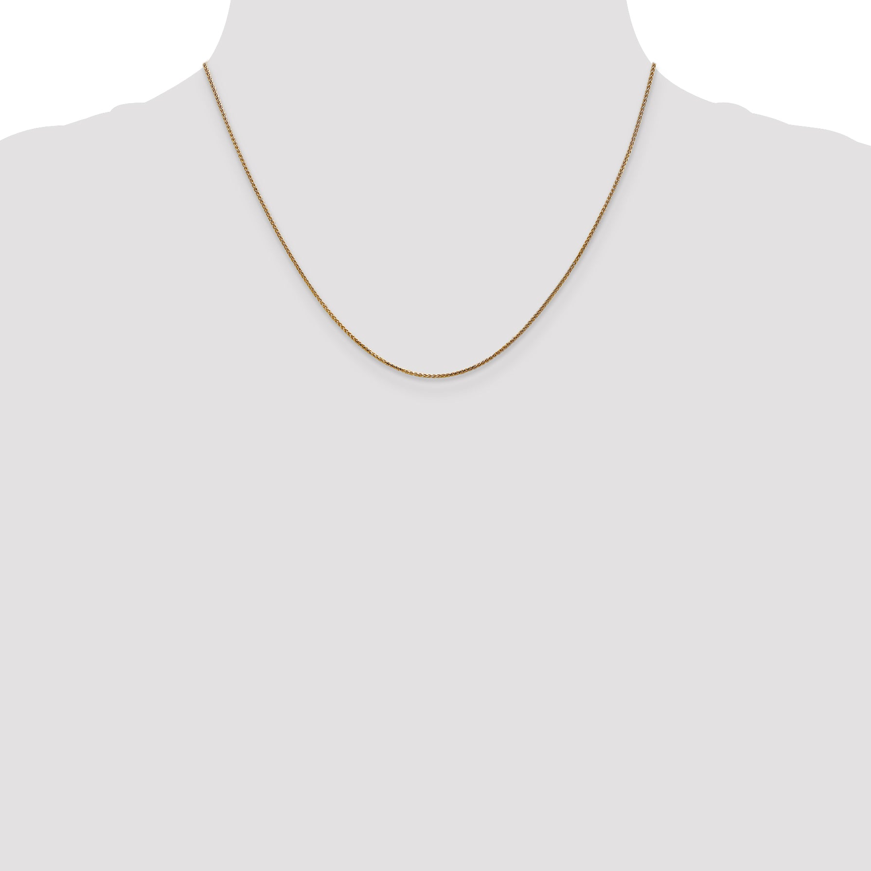 14K 18 inch 1.05mm Diamond-cut Spiga with Spring Ring Clasp Chain