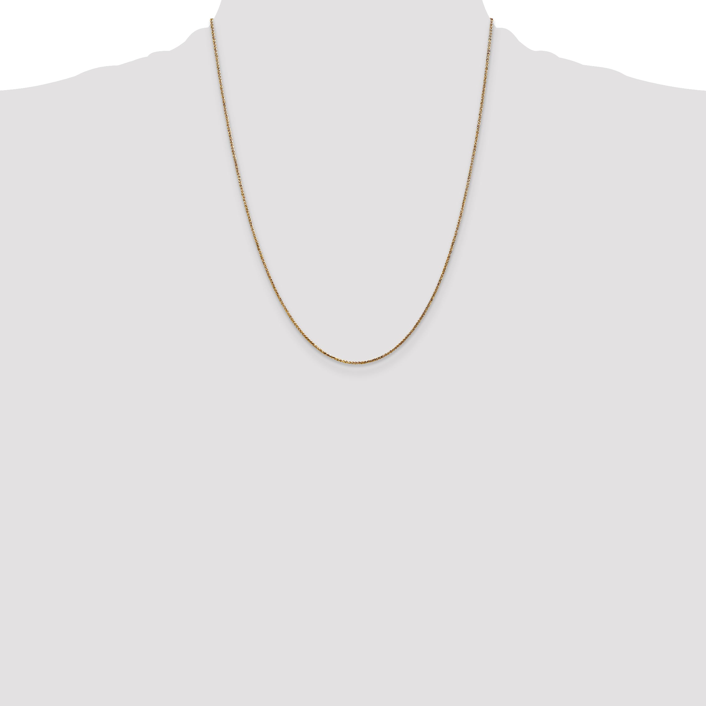 14K 22 inch 1.05mm Diamond-cut Spiga with Spring Ring Clasp Chain