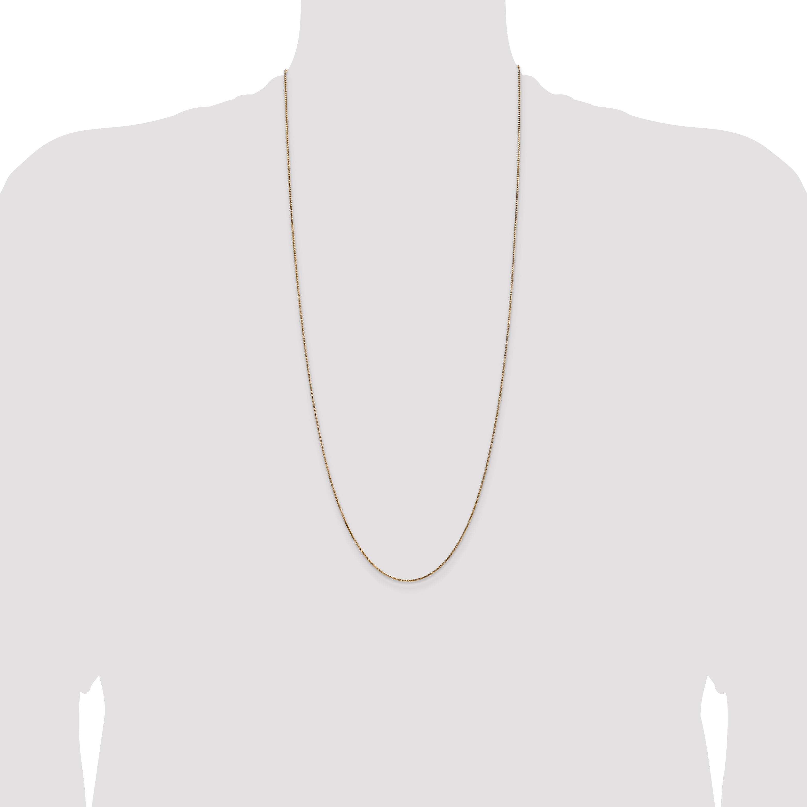 14K 30 inch 1.05mm Diamond-cut Spiga with Spring Ring Clasp Chain