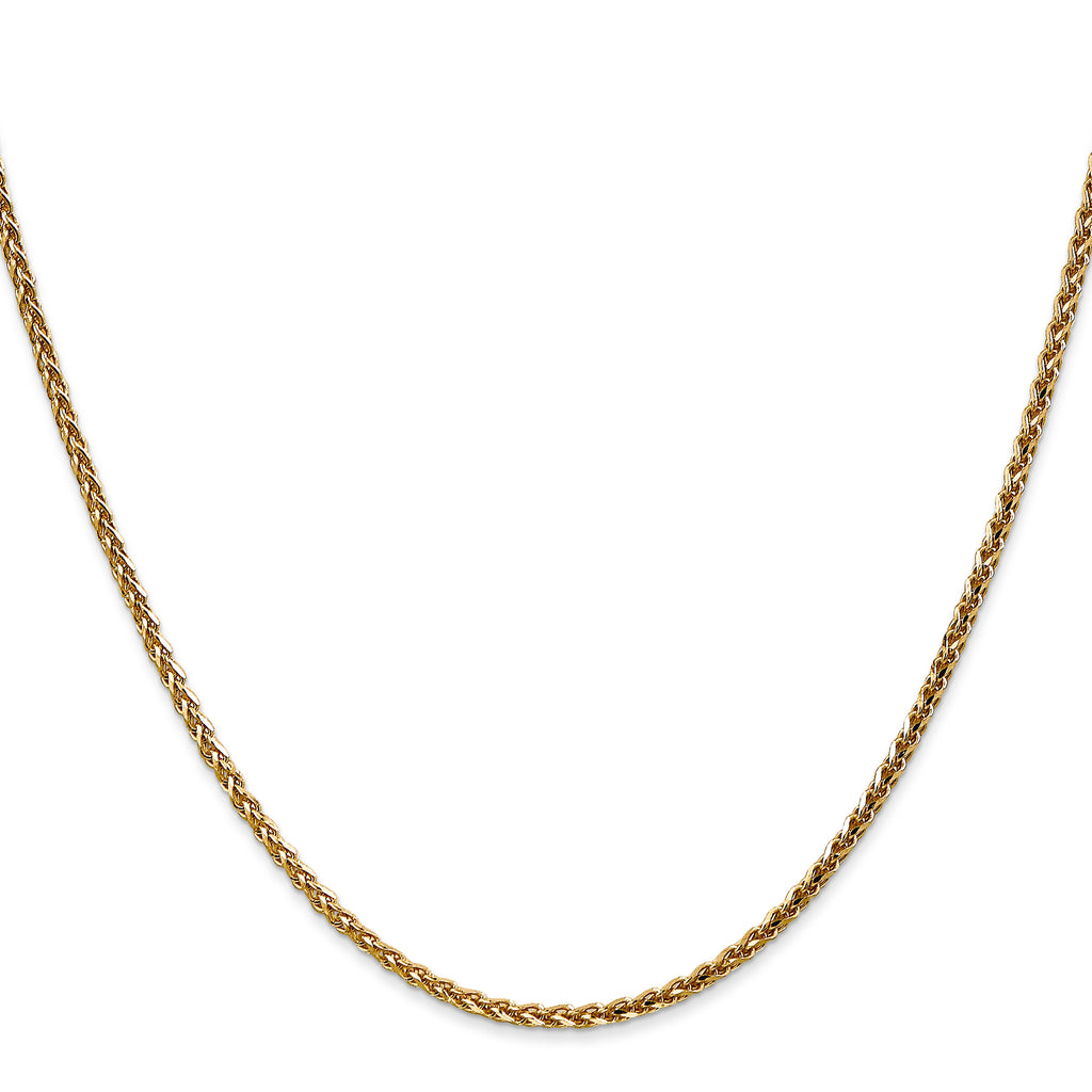 14K 30 inch 2.1mm Diamond-cut Spiga with Lobster Clasp Chain