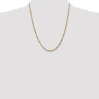 14K 22 inch 2.1mm Diamond-cut Spiga with Lobster Clasp Chain