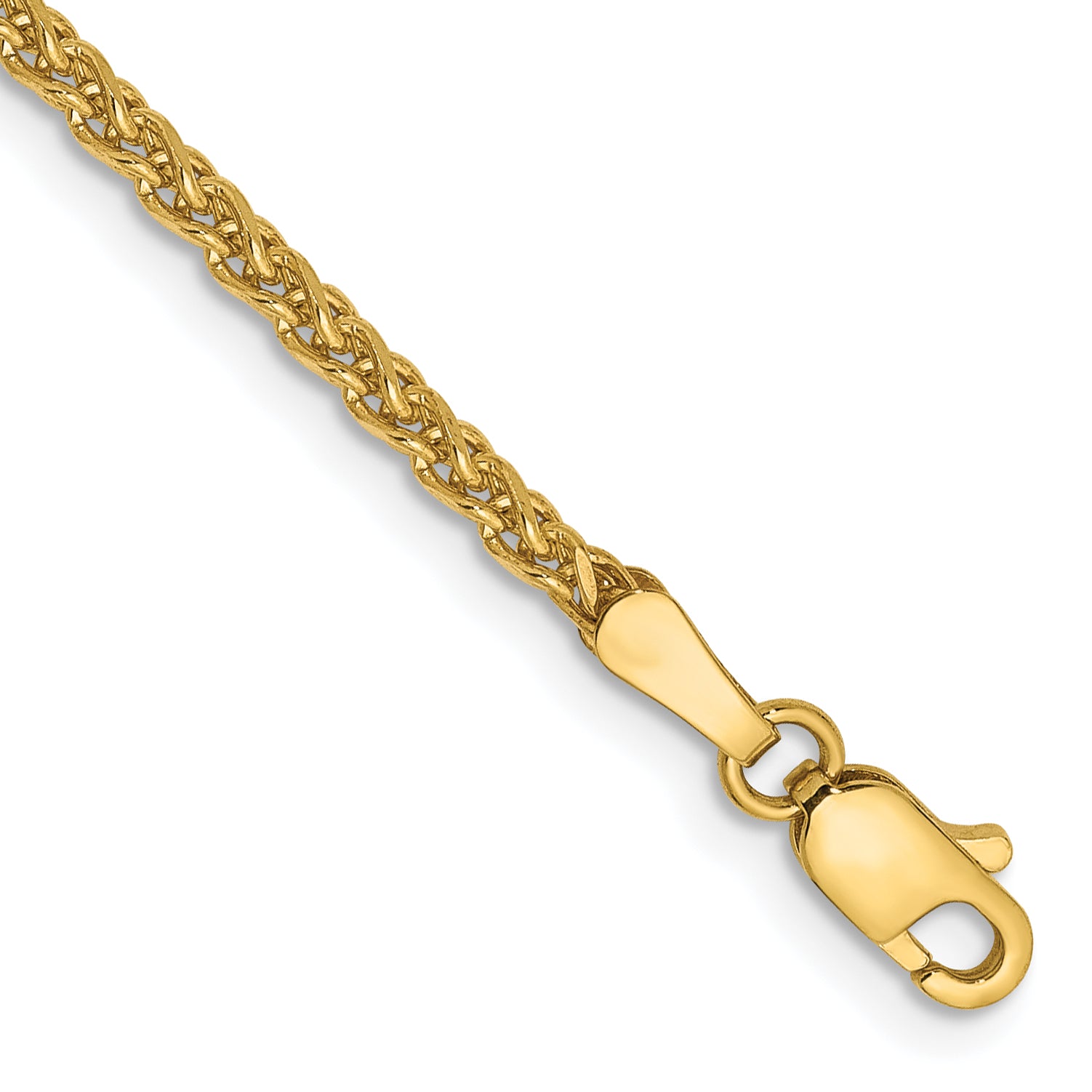 14K 7 inch 2.1mm Diamond-cut Spiga with Lobster Clasp Bracelet Main image
