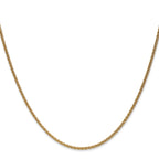 14K Yellow Gold Solid Wheat Chain Necklace 1.7mm