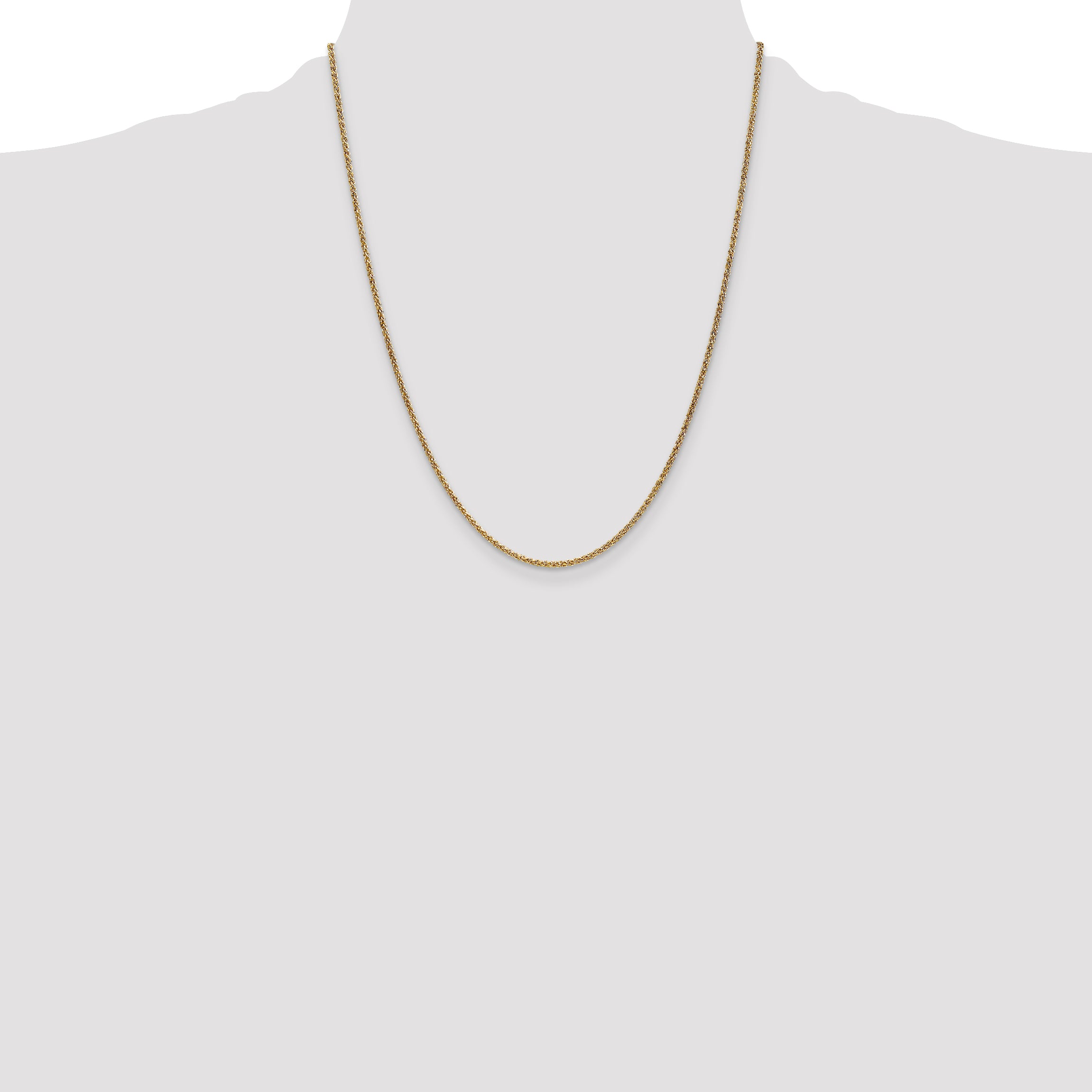 14K 22 inch 1.7mm Spiga with Lobster Clasp Chain