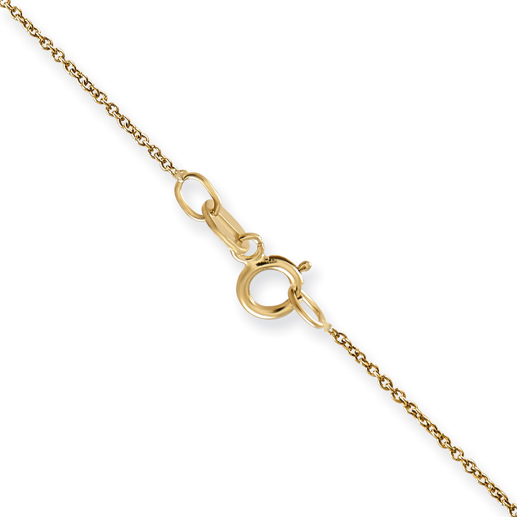 14K Yellow Gold Solid Cable Chain Necklace 0.75mm