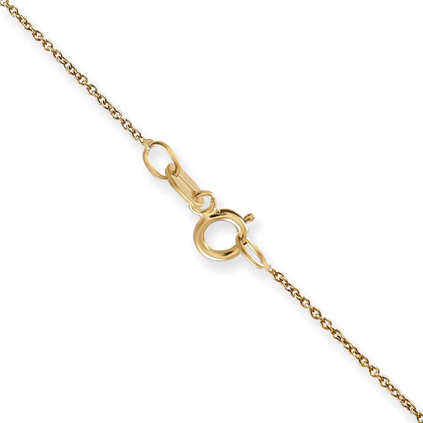 14K Yellow Gold Solid Cable Chain Necklace 0.75mm